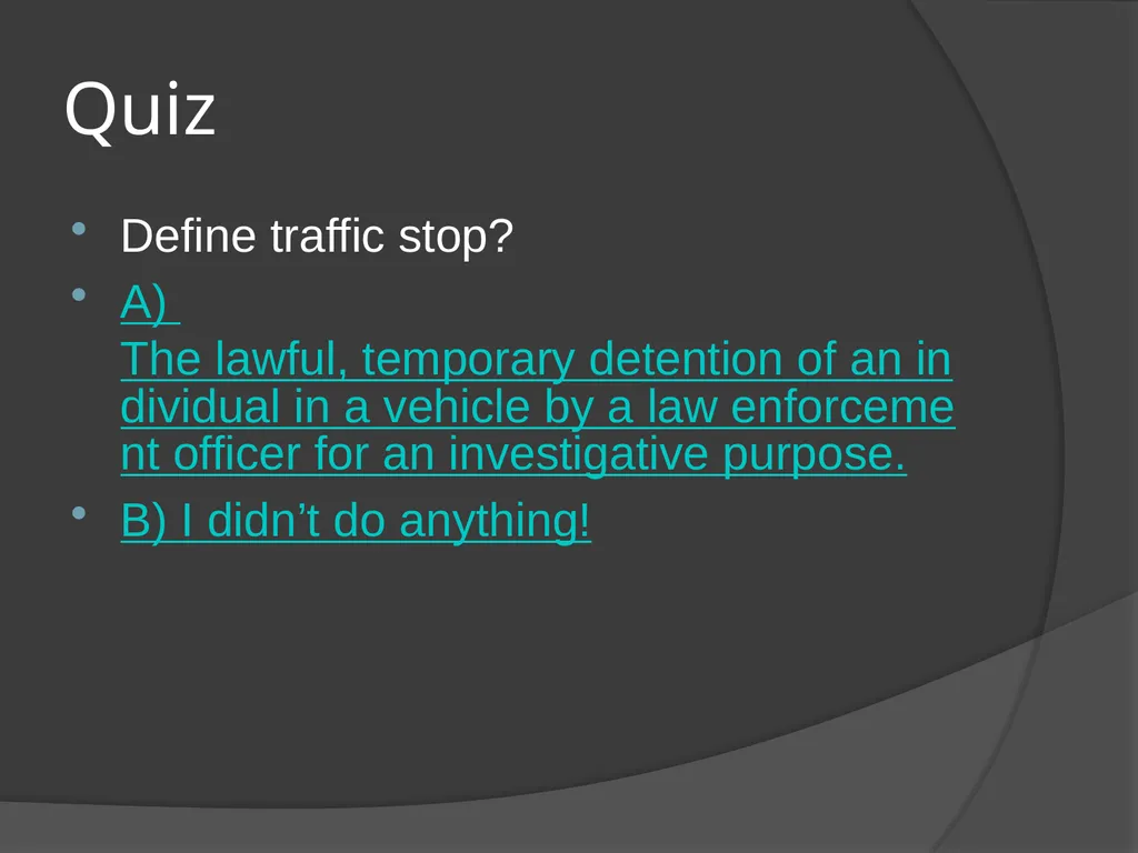 Traffic Stop Training CBT A Law Enforcement Course - slide 4 of 34