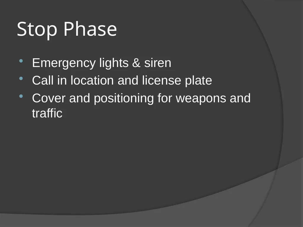 Traffic Stop Training CBT A Law Enforcement Course - slide 26 of 34