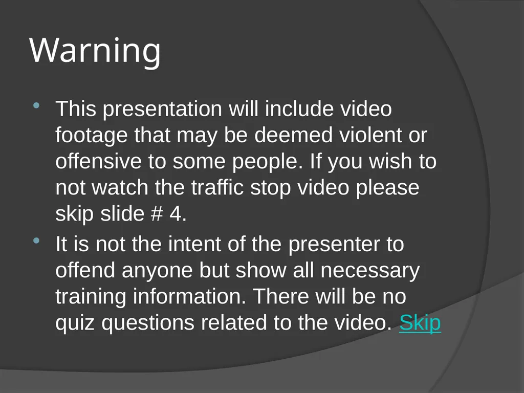 Traffic Stop Training CBT A Law Enforcement Course - slide 8 of 34