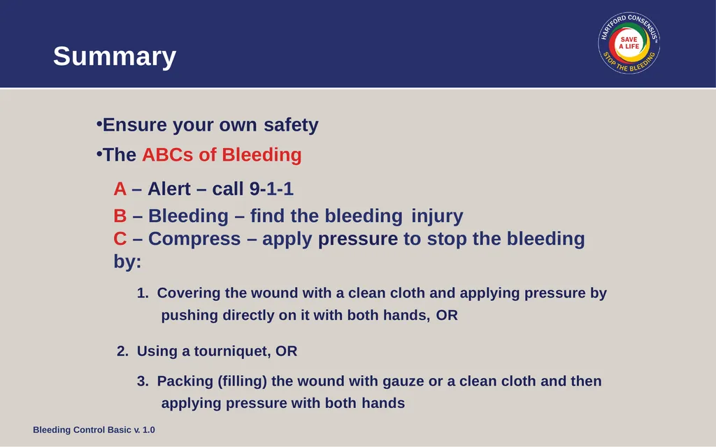 Bleeding Control (B-Con) Basic Copyright © 2017 by - slide 57 of 61