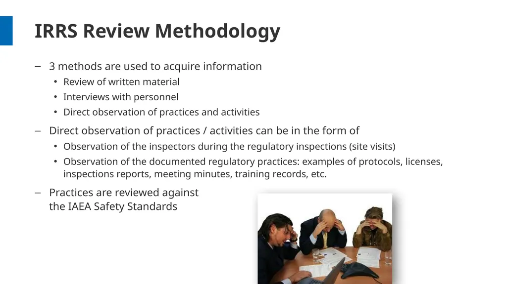 Overview and Process Workshop on IRRS and SARIS - slide 29 of 42