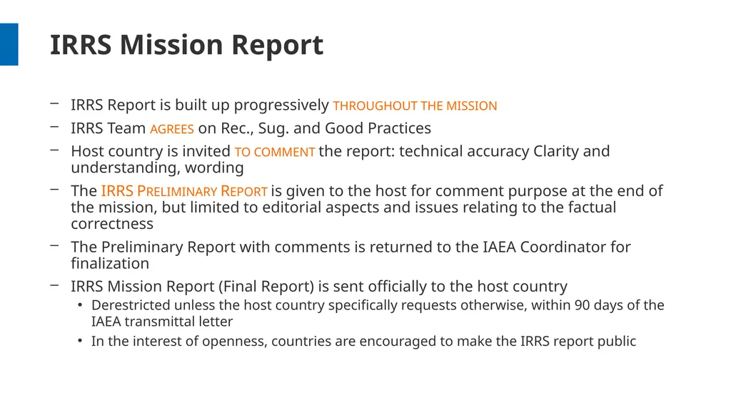 Overview and Process Workshop on IRRS and SARIS - slide 37 of 42