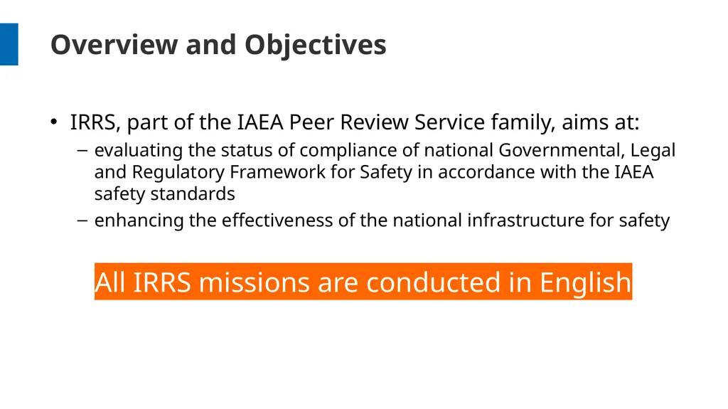 Overview and Process Workshop on IRRS and SARIS - slide 3 of 42