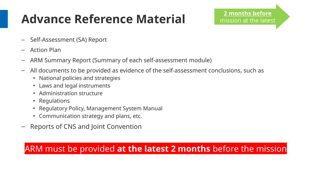 Overview and Process Workshop on IRRS and SARIS - slide 23 of 42