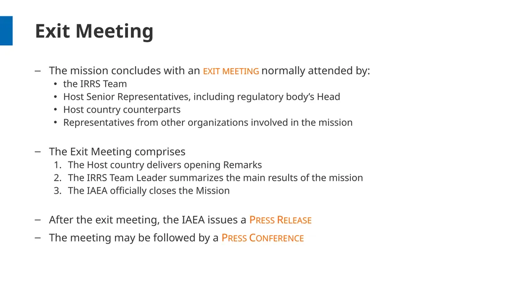 Overview and Process Workshop on IRRS and SARIS - slide 35 of 42