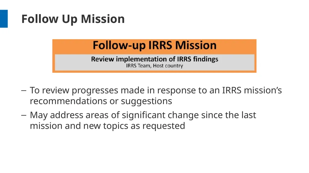 Overview and Process Workshop on IRRS and SARIS - slide 39 of 42