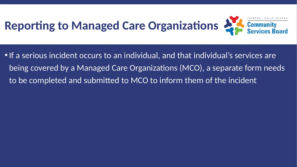 Serious Incident Reporting Definitions and - slide 11 of 16