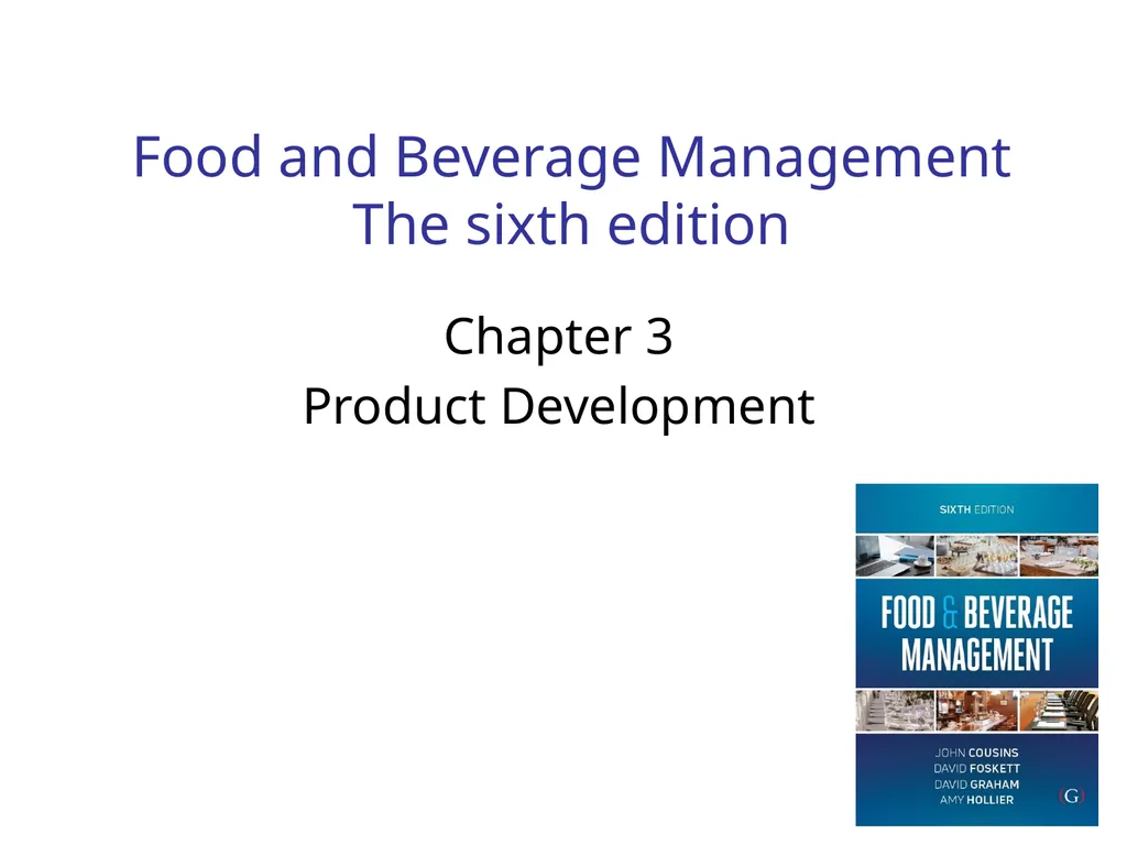 Food and Beverage Management The sixth edition