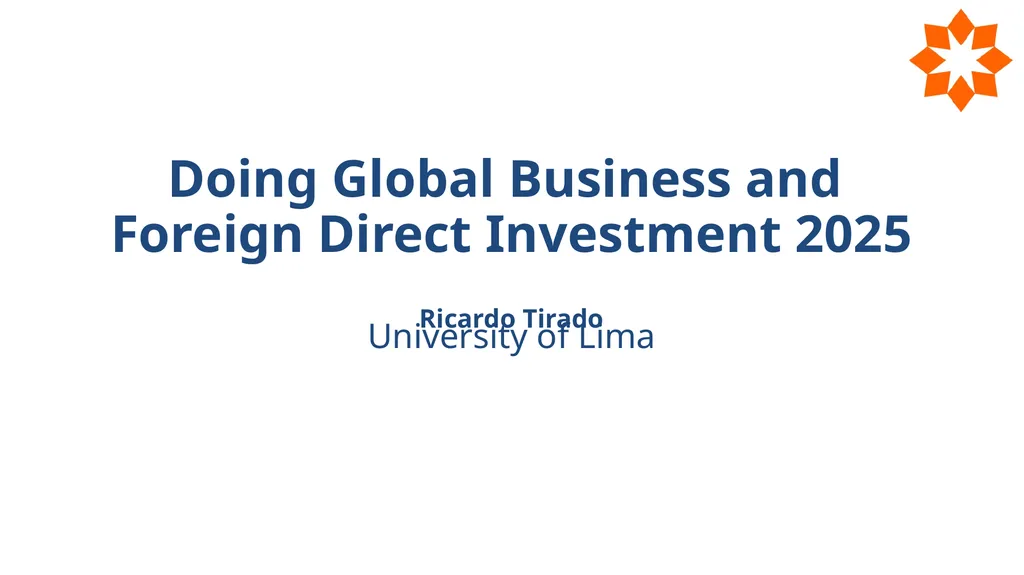 Doing Global Business and Foreign Direct - slide 1 of 13