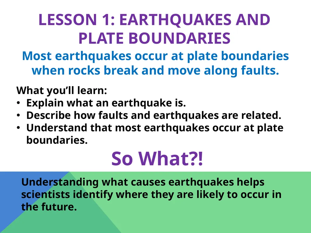 Earthquakes Chapter 6 The Big Idea Earthquakes - slide 3 of 54