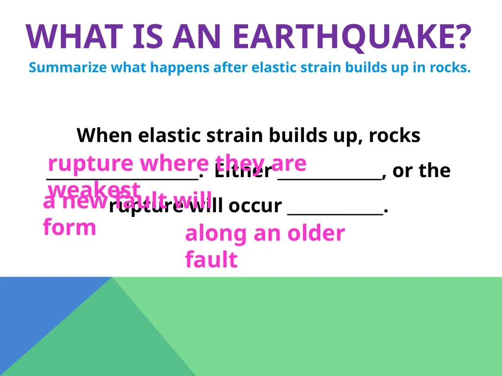 Earthquakes Chapter 6 The Big Idea Earthquakes - slide 8 of 54