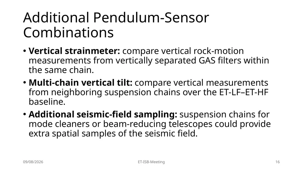 High-Precision Pendulum Seismometers for - slide 16 of 21