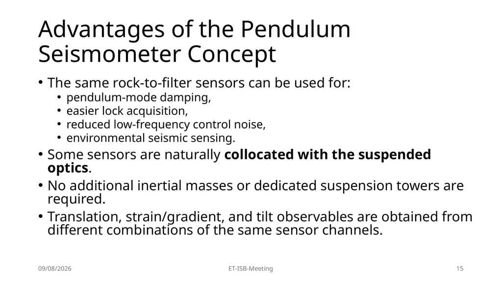 High-Precision Pendulum Seismometers for - slide 15 of 21