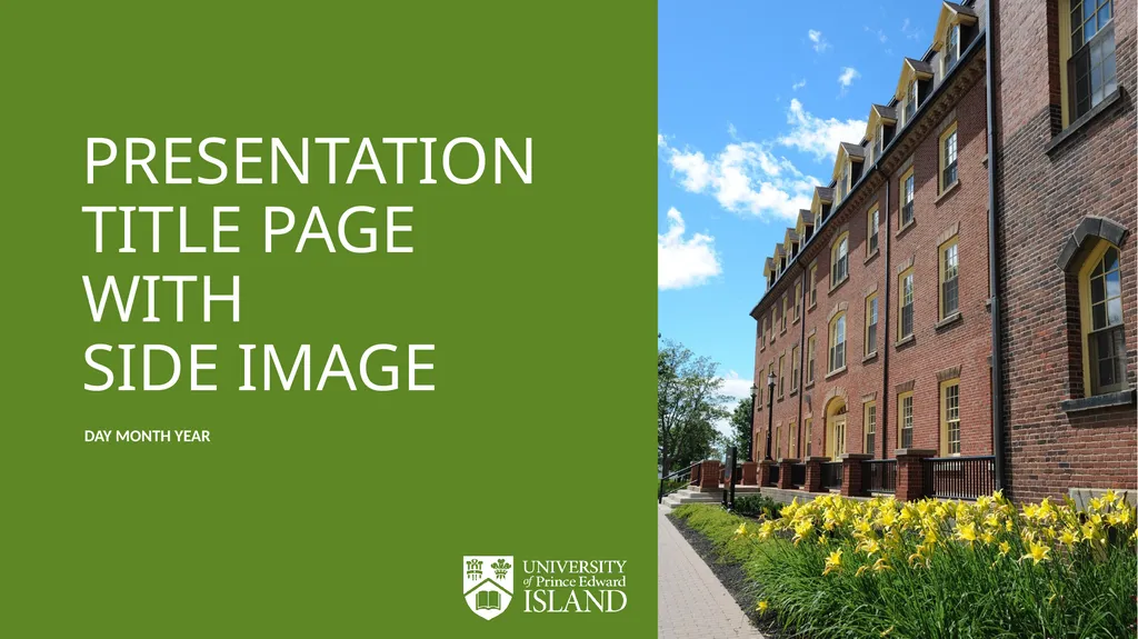 How to use this UPEI widescreen presentation - slide 2 of 23