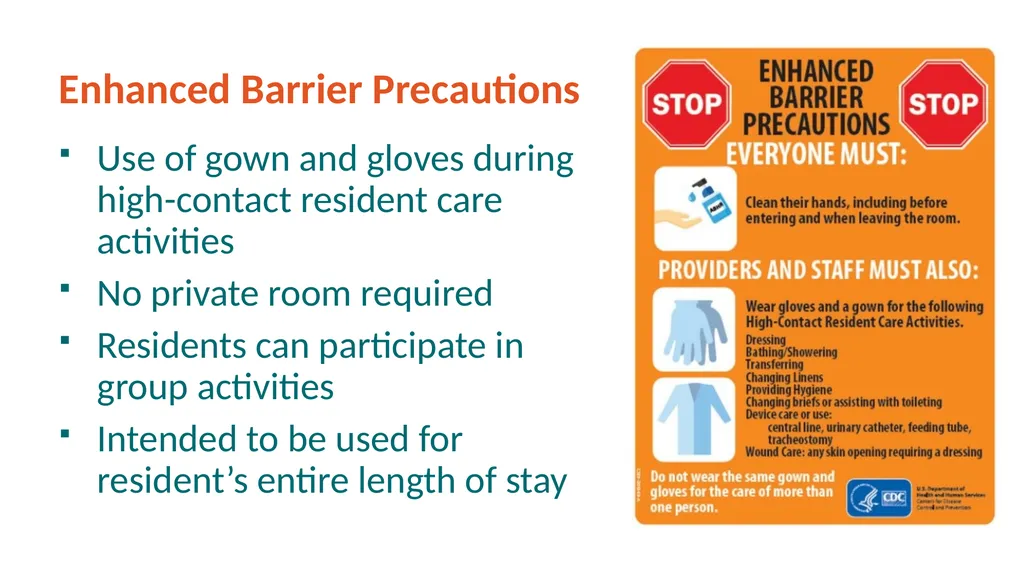 Implementation of Enhanced Barrier Precautions in - slide 8 of 17