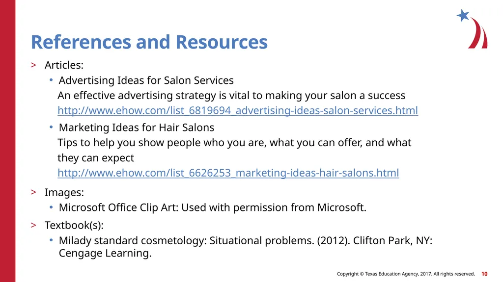 Evaluating Salon Marketing Techniques Cosmetology - slide 10 of 10
