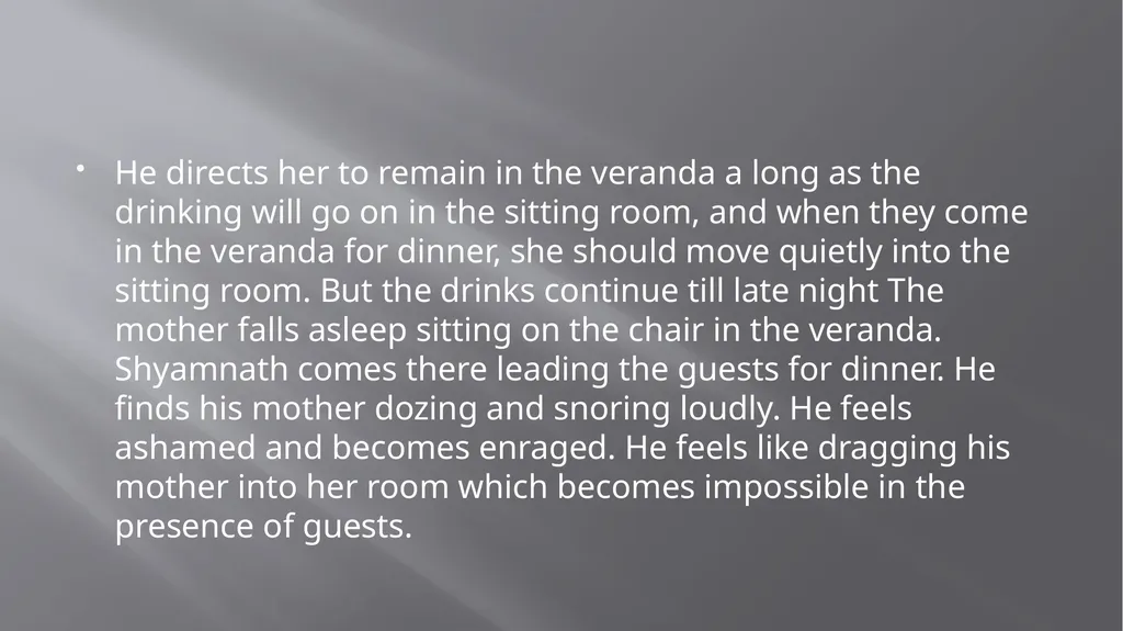 Summary of Bhisham Sahni’s ‘Dinner for the Boss’ - slide 5 of 10