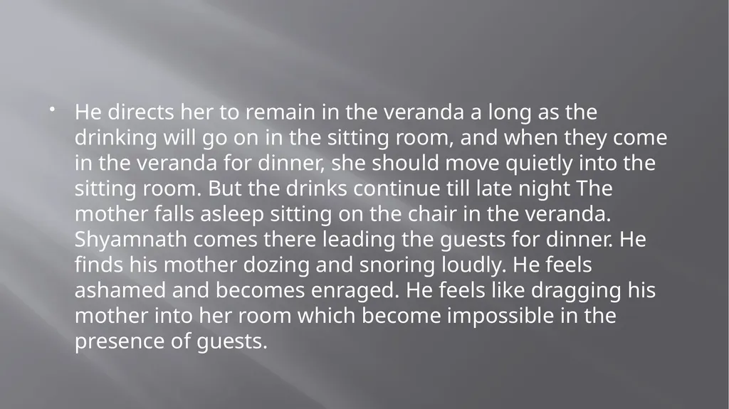 Summary of Bhisham Sahni’s ‘Dinner for the Boss’ - slide 6 of 10