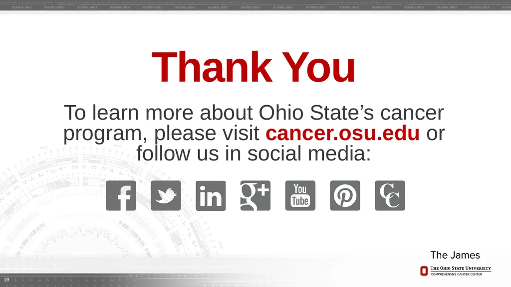 2016 OSUCCC – James Research Template (16:9 - slide 19 of 19