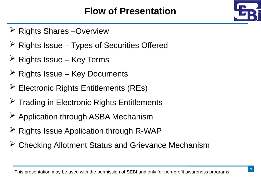 Primary Market - Rights Issue DISCLAIMER The - slide 3 of 35