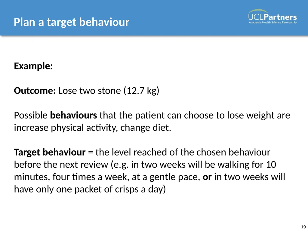 Behaviour Change: Engaging patients in improving - slide 19 of 41
