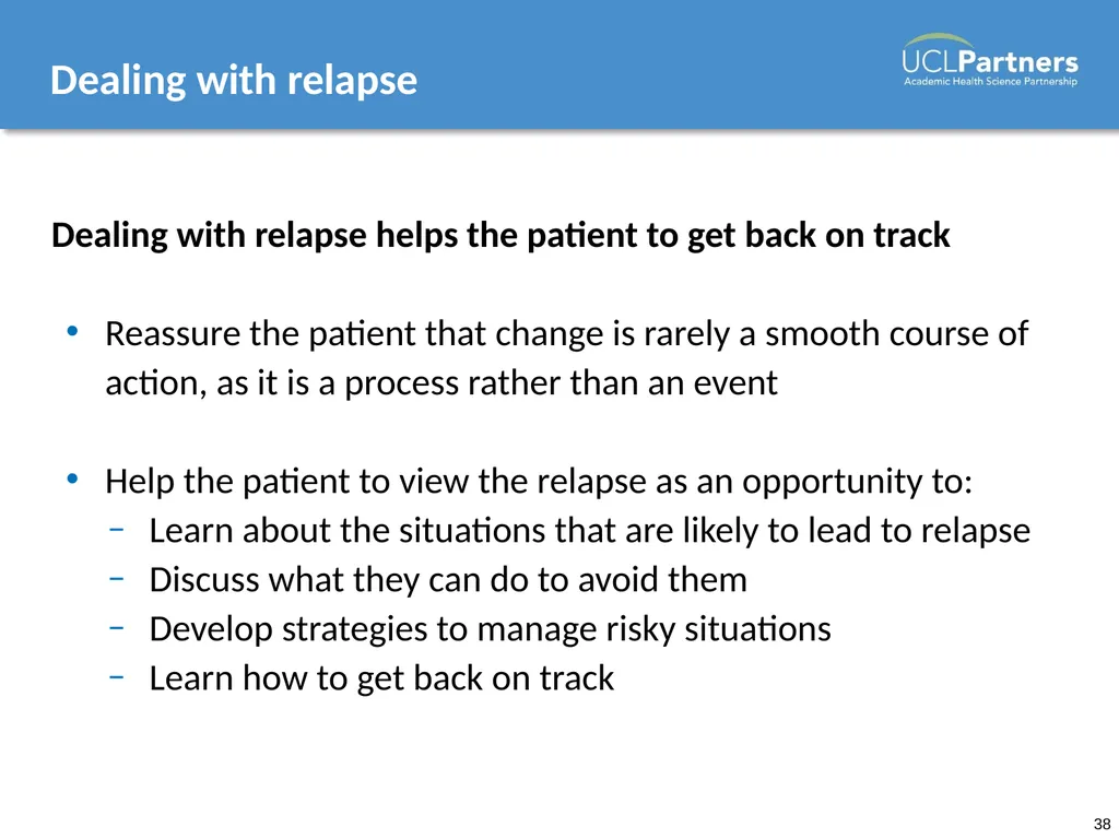 Behaviour Change: Engaging patients in improving - slide 38 of 41