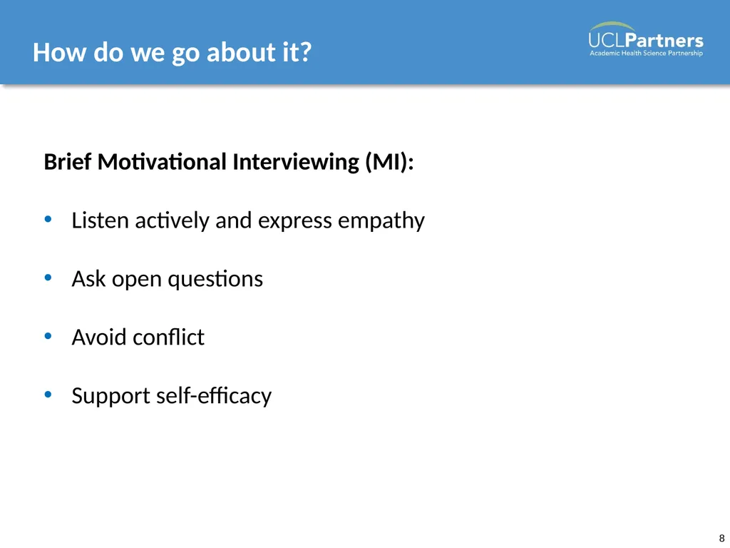 Behaviour Change: Engaging patients in improving - slide 8 of 41