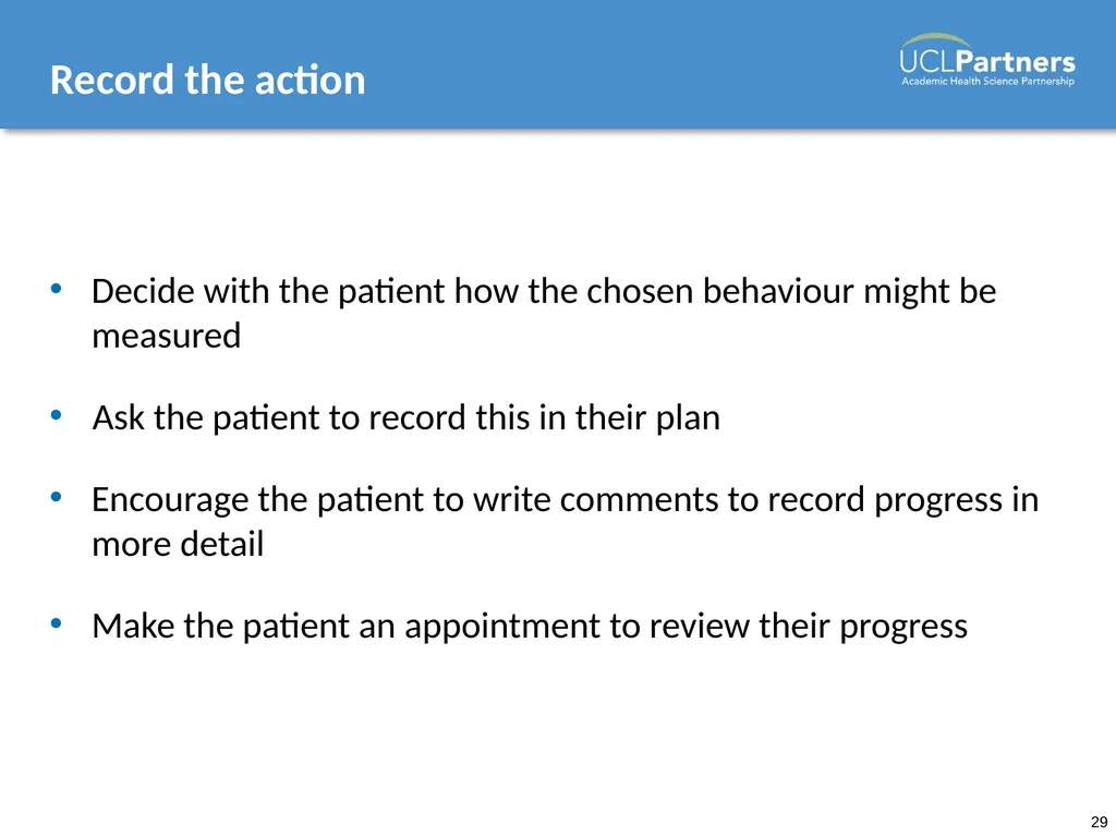 Behaviour Change: Engaging patients in improving - slide 29 of 41