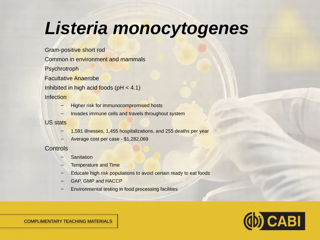 MICROBIAL FOOD SAFETY A FOOD SYSTEMS APPROACH - slide 10 of 11
