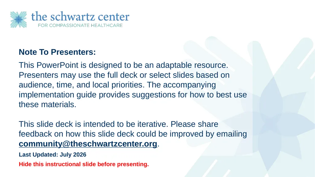 Note To Presenters: This PowerPoint is designed to - slide 1 of 49