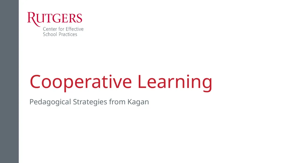 Cooperative Learning Pedagogical Strategies from - slide 1 of 7