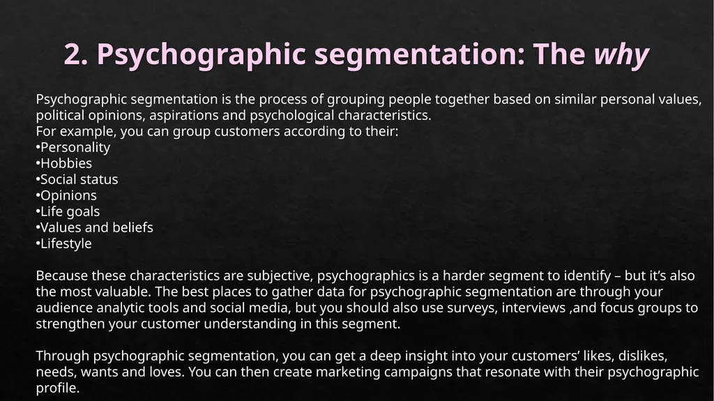 MARKET SEGMENTATION Market Segmentation, - slide 8 of 25