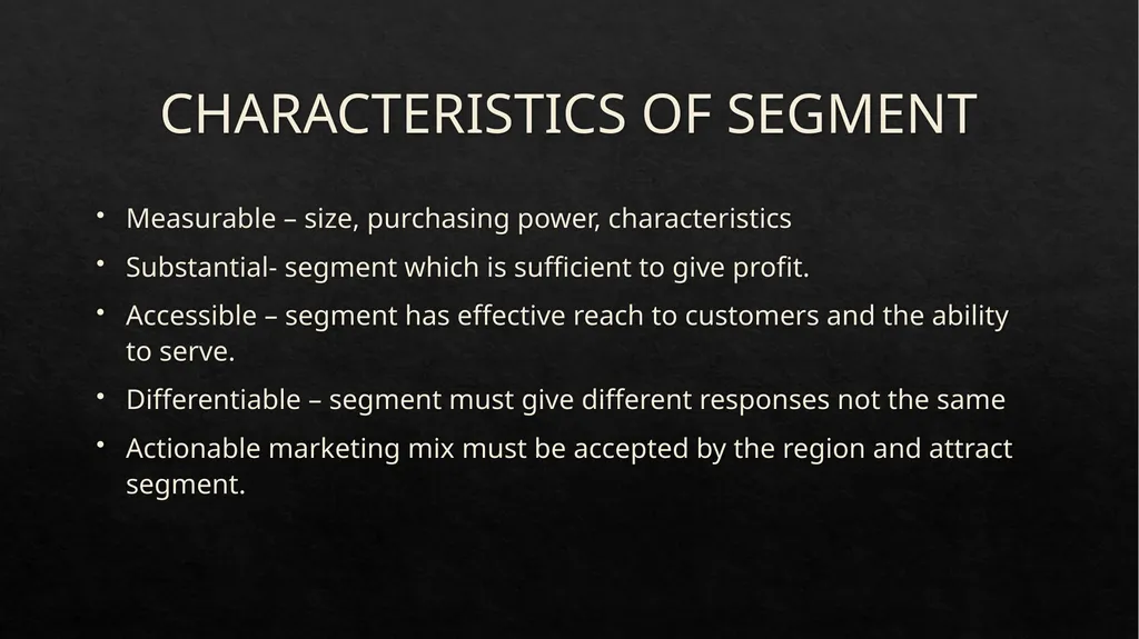 MARKET SEGMENTATION Market Segmentation, - slide 3 of 25