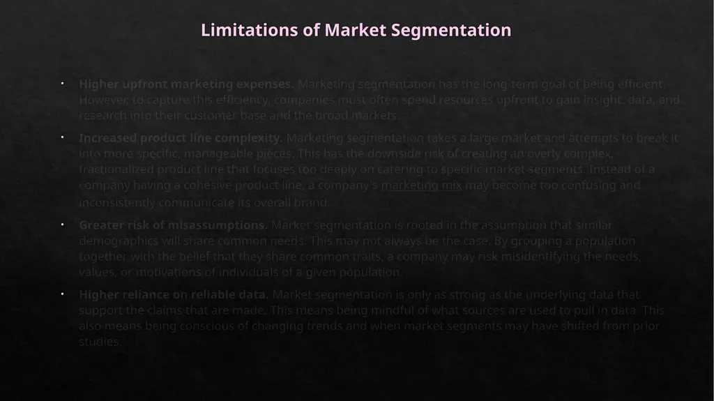 MARKET SEGMENTATION Market Segmentation, - slide 13 of 25