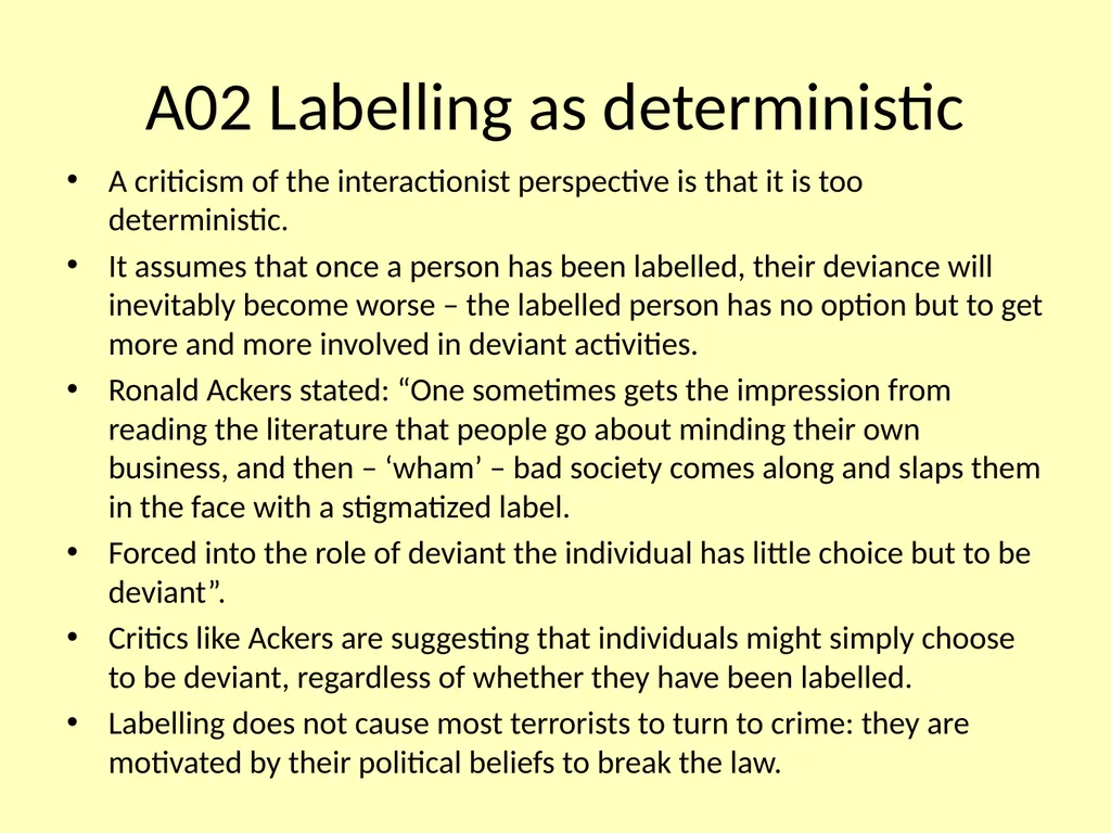 Labelling and the media Why do people commit crime - slide 17 of 25