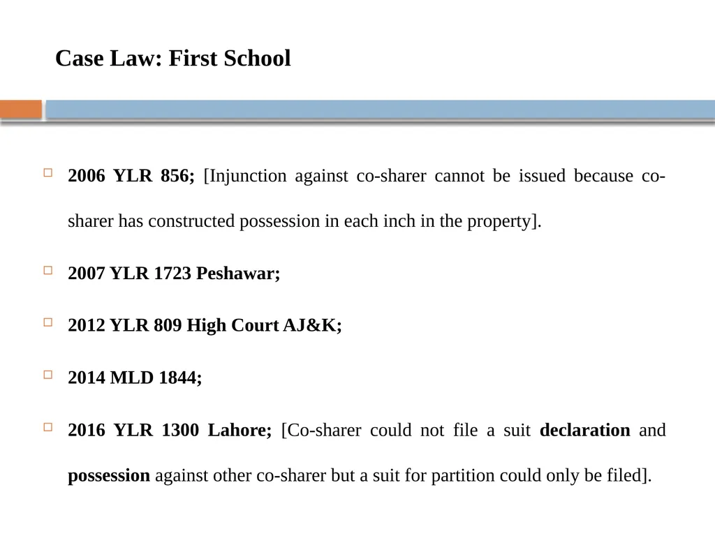 Case Study on Injunction Against Co-Sharer - slide 10 of 24