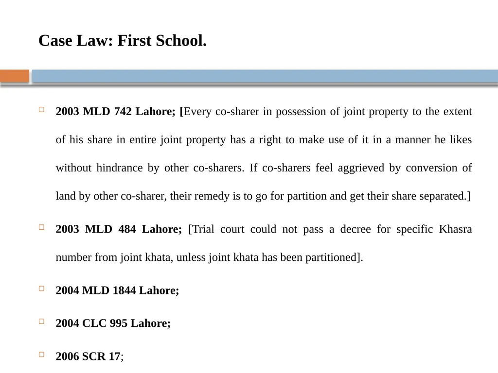 Case Study on Injunction Against Co-Sharer - slide 9 of 24