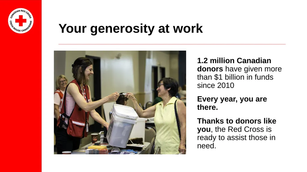 The Red Cross is there Every day, we are present - slide 7 of 8