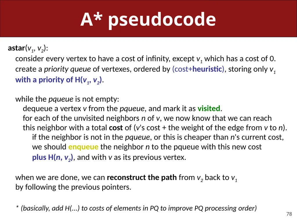 CS 106X, Lecture 23 Dijkstra and A* Search - slide 78 of 79