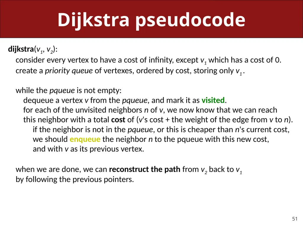 CS 106X, Lecture 23 Dijkstra and A* Search - slide 51 of 79