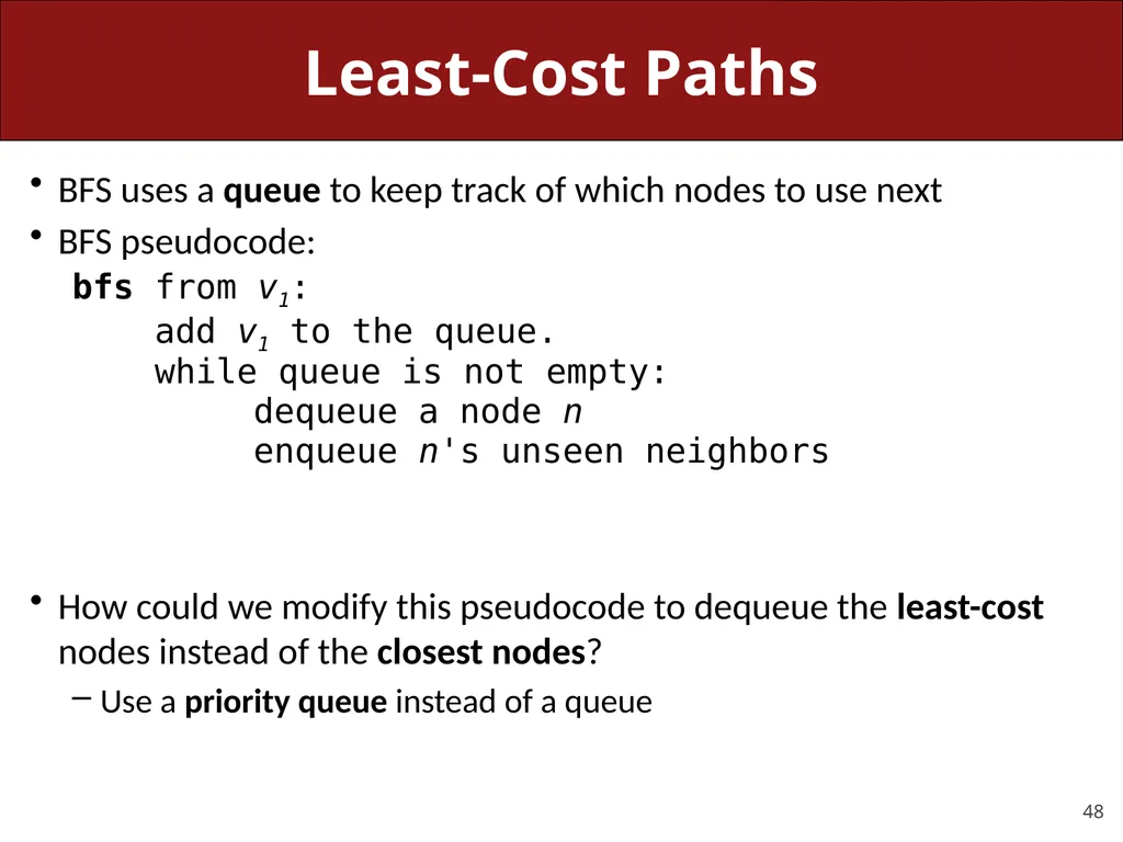 CS 106X, Lecture 23 Dijkstra and A* Search - slide 48 of 79