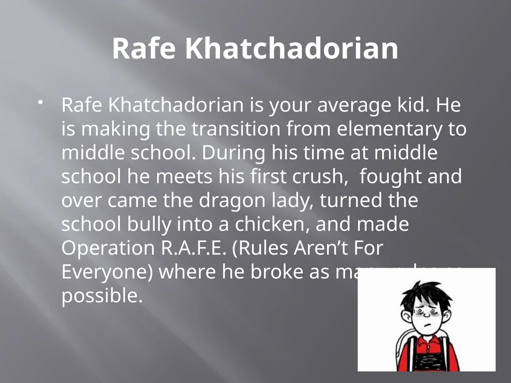 Middle School: Worst Years of My Life By: James - slide 3 of 13
