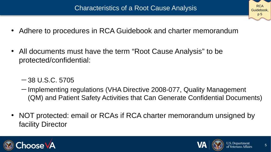 Guide to Performing a Root Cause Analysis: A - slide 5 of 52