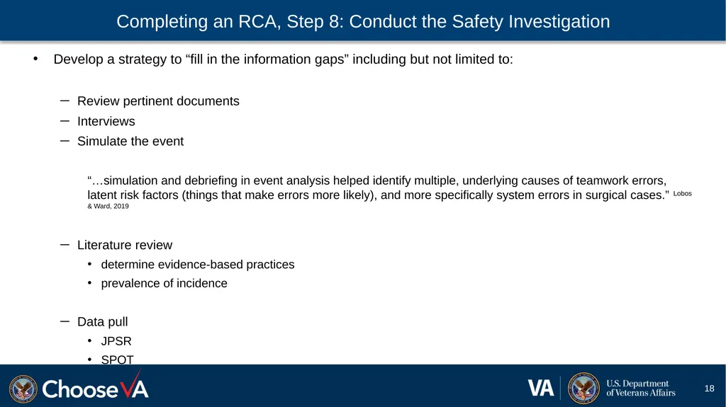 Guide to Performing a Root Cause Analysis: A - slide 18 of 52