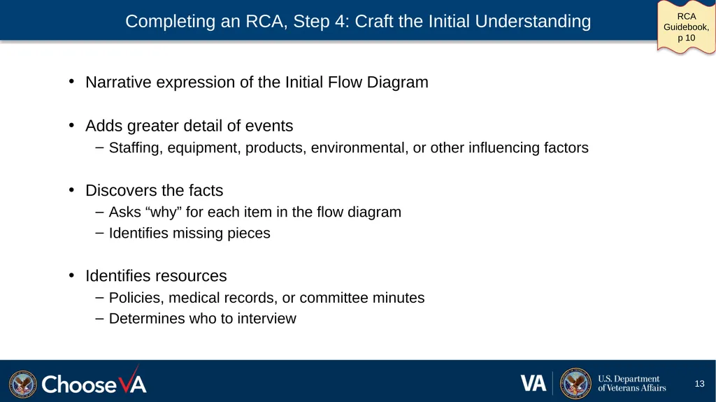 Guide to Performing a Root Cause Analysis: A - slide 13 of 52