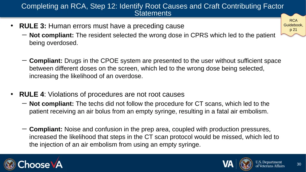 Guide to Performing a Root Cause Analysis: A - slide 30 of 52