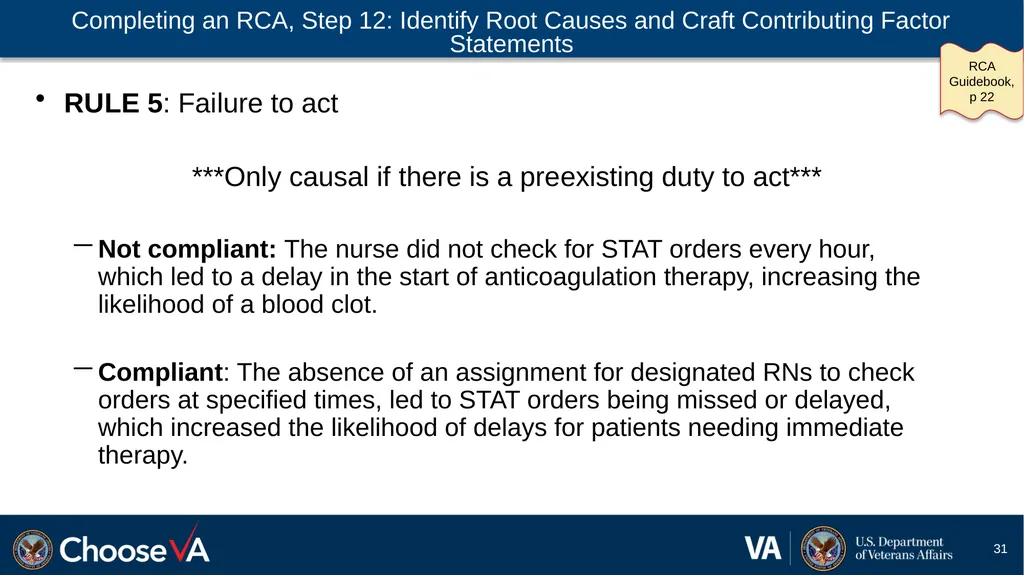 Guide to Performing a Root Cause Analysis: A - slide 31 of 52