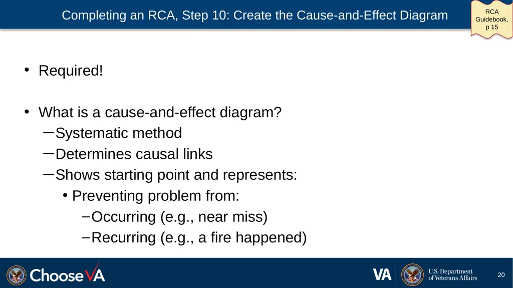 Guide to Performing a Root Cause Analysis: A - slide 20 of 52