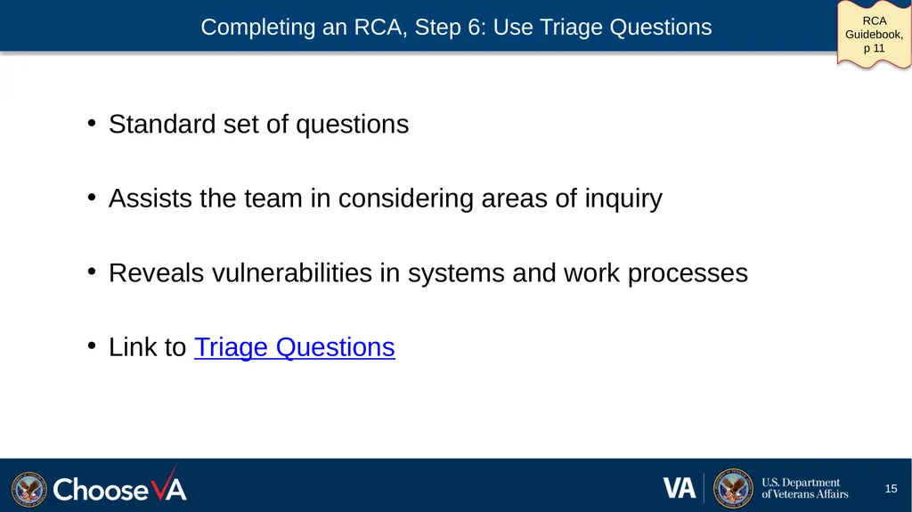 Guide to Performing a Root Cause Analysis: A - slide 15 of 52