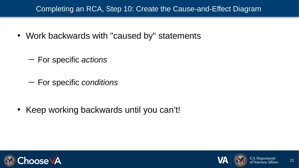 Guide to Performing a Root Cause Analysis: A - slide 21 of 52
